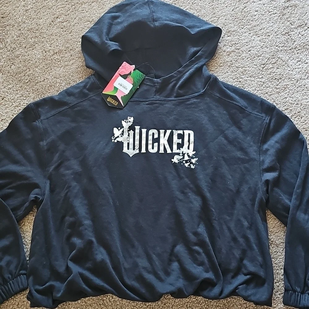 Wicked Graphic Hoodie Sweatshirt Black Size XS